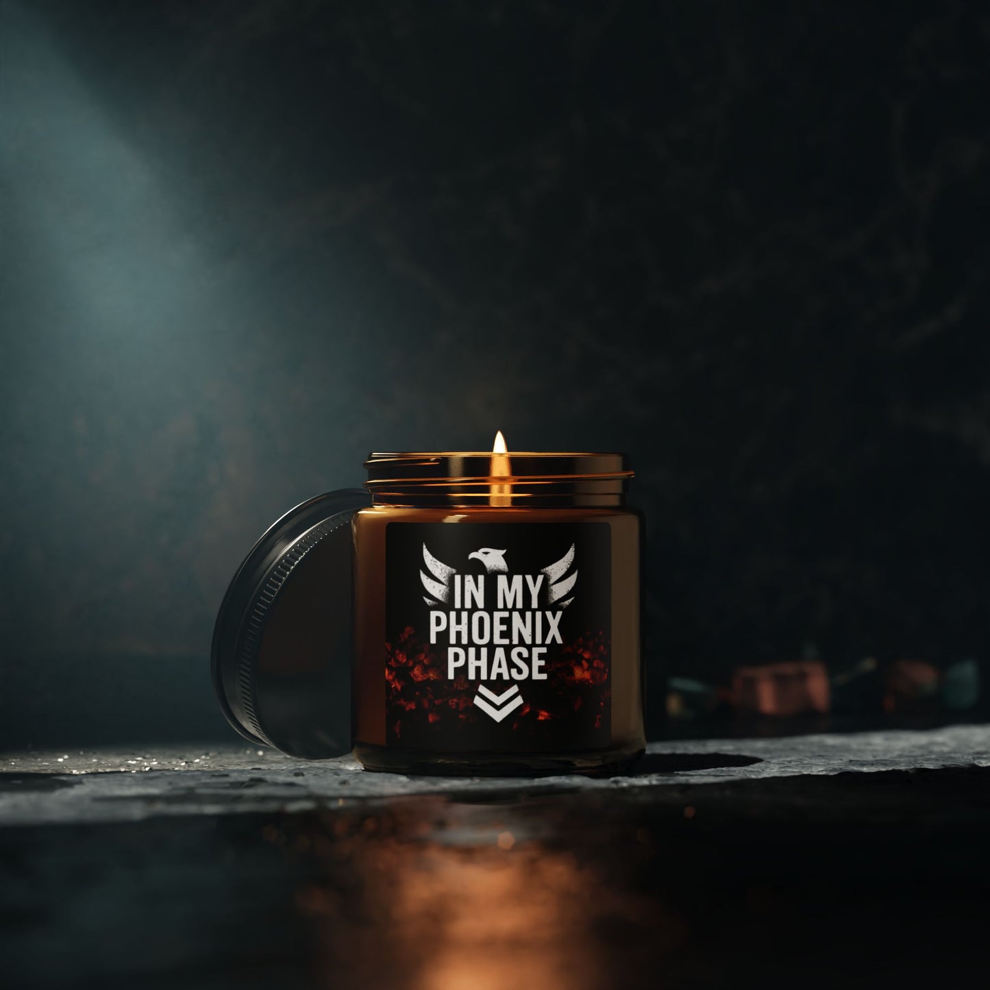 Phoenix Phase – Scented Soy Candle (Amber Jar) | Keep Going Design Co.