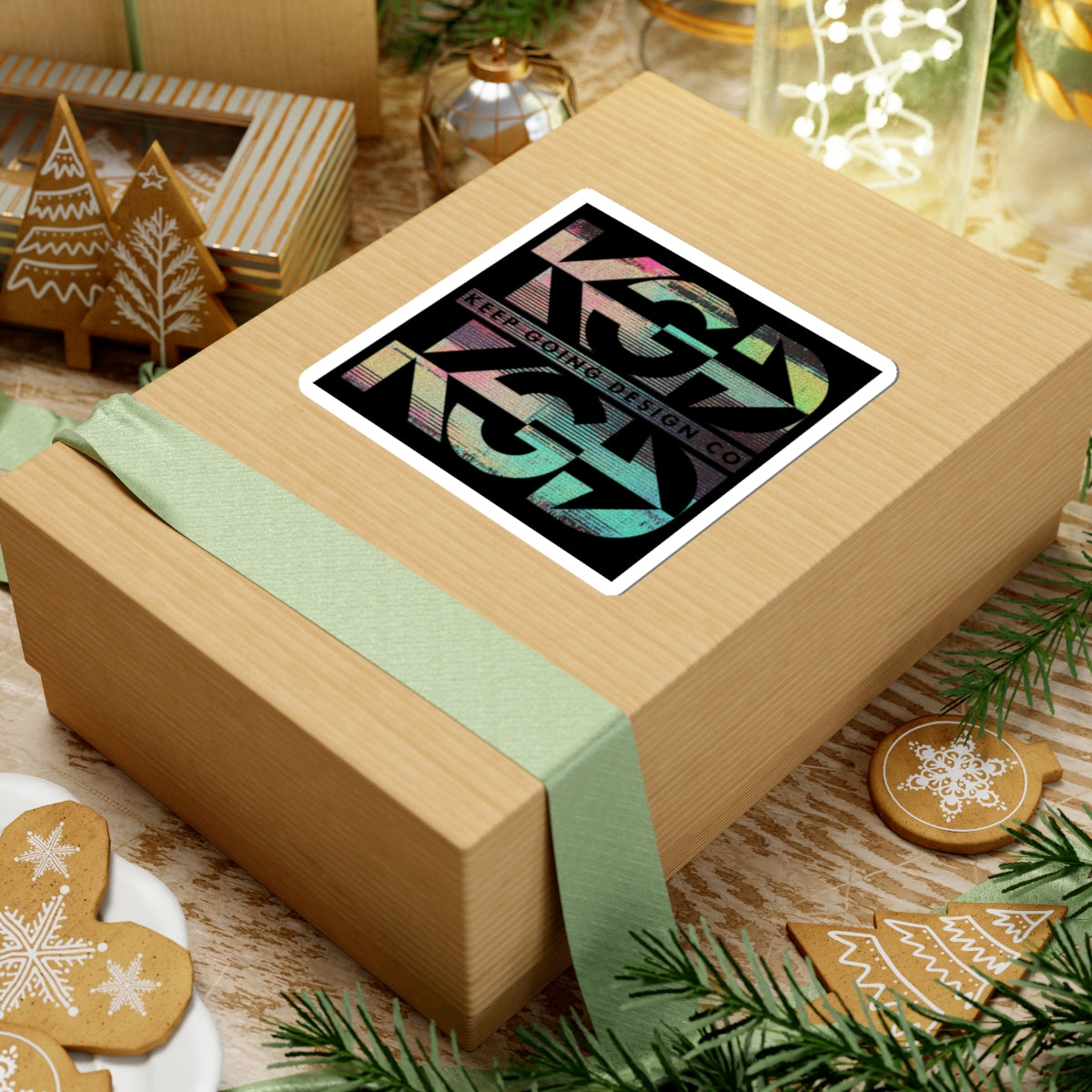 KGD STACKD Glitch – Digital Layered Logo Sticker