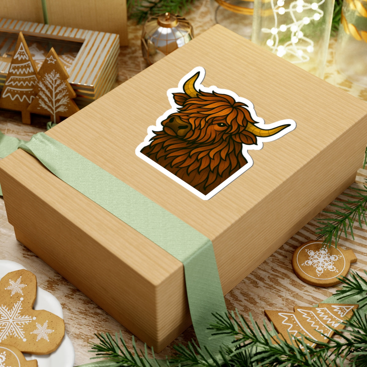 Fractured Nature – Highland Cow Mosaic Sticker | Keep Going Design Co.