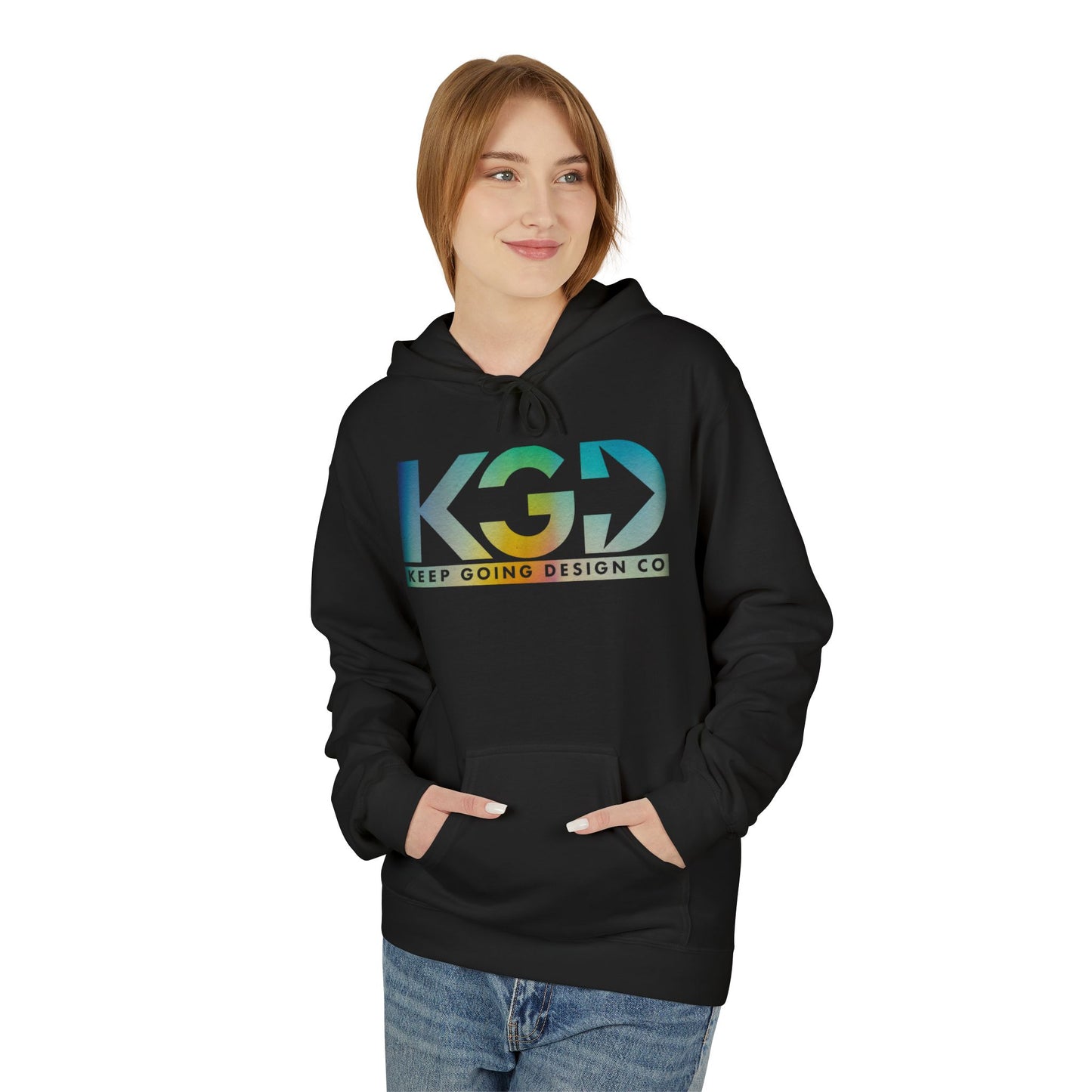 KGD Chromatic – Retro Gradient Logo Hoodie | Keep Going Design Co.