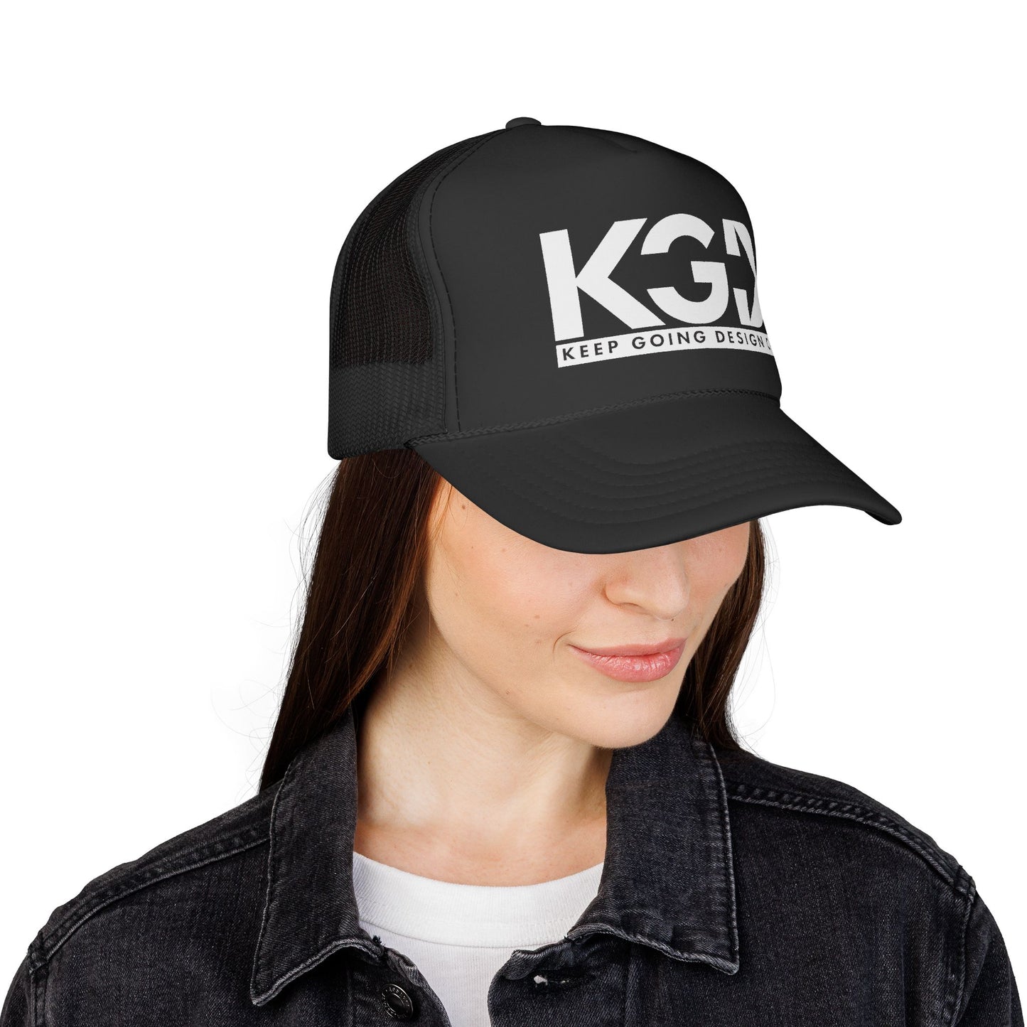 KGD Logo – Classic Black Trucker Hat | Keep Going Design Co.