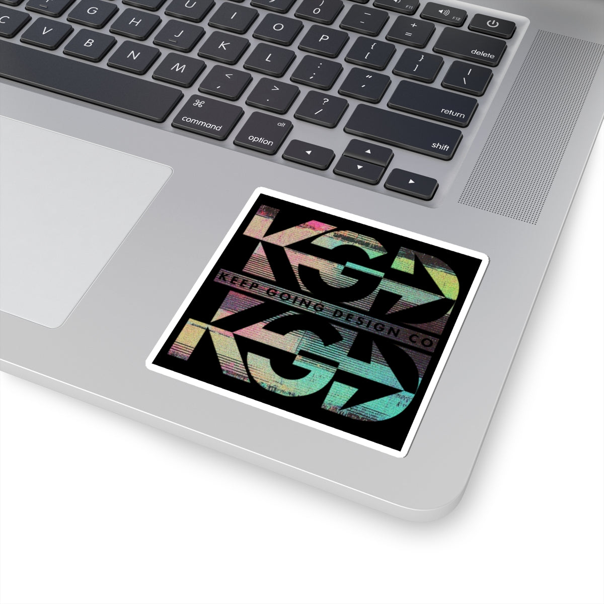 KGD STACKD Glitch – Digital Layered Logo Sticker
