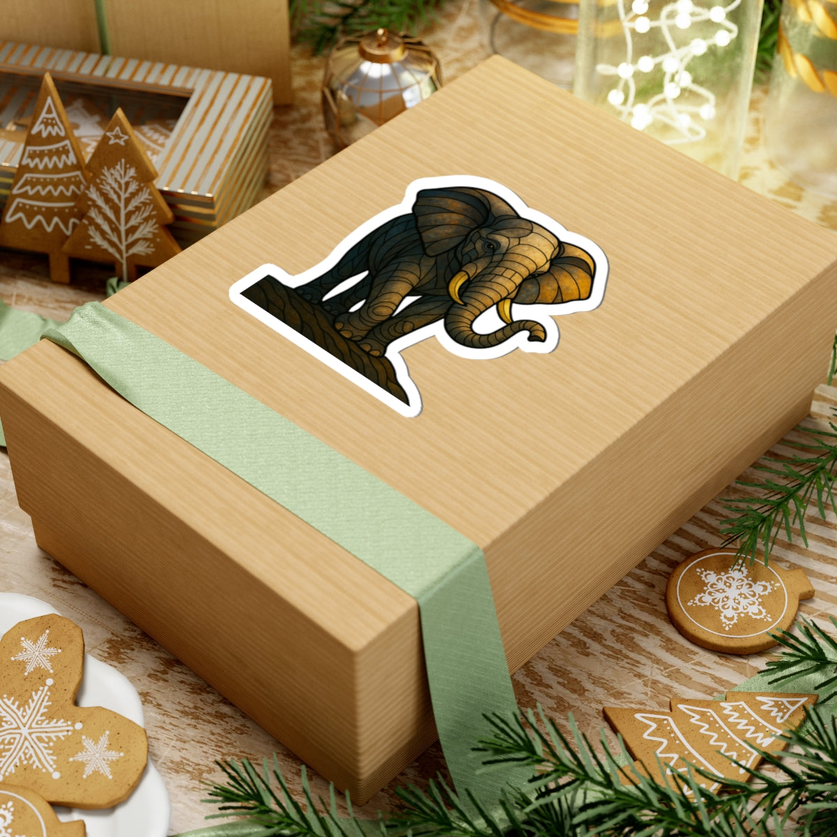 Fractured Nature – Elephant Mosaic Sticker | Keep Going Design Co.