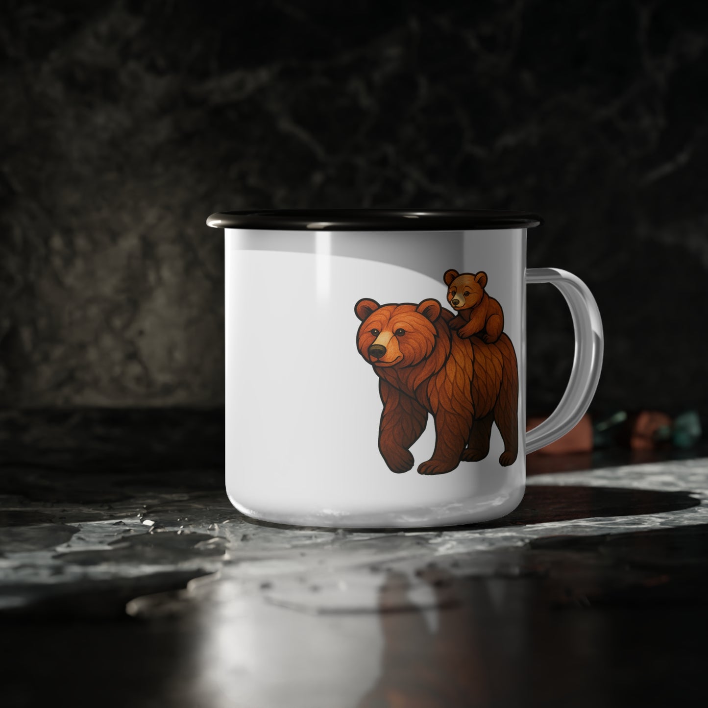 Fractured Nature – Bear Enamel Camp Mug | Keep Going Design Co.