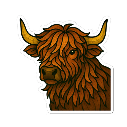 Fractured Nature – Highland Cow Mosaic Sticker | Keep Going Design Co.