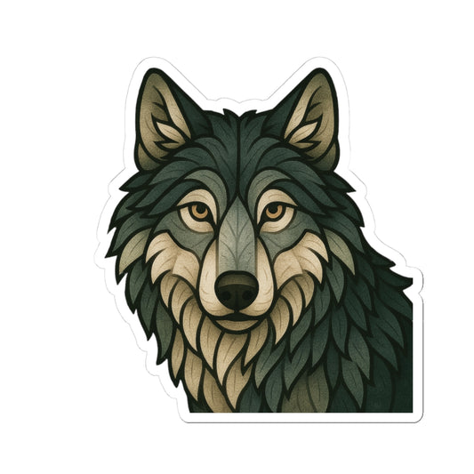 Fractured Nature – Wolf Mosaic Sticker | Keep Going Design Co.