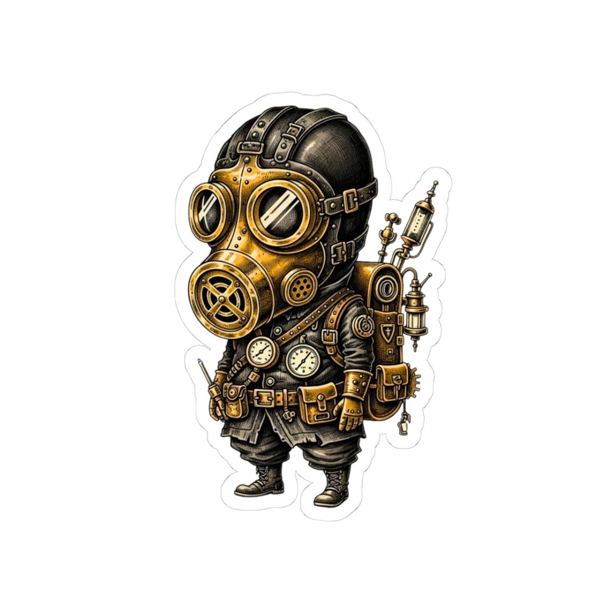 Wasteland Bros – Steamy Steve Sticker | Keep Going Design Co.