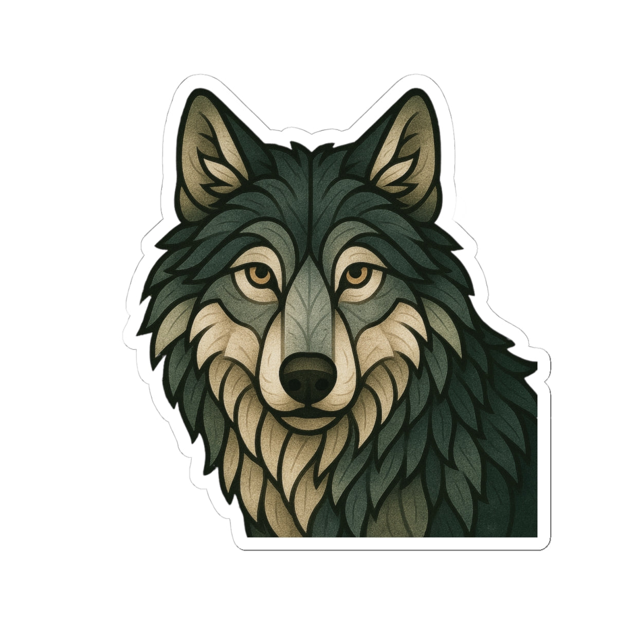 Fractured Nature – Wolf Mosaic Sticker | Keep Going Design Co.