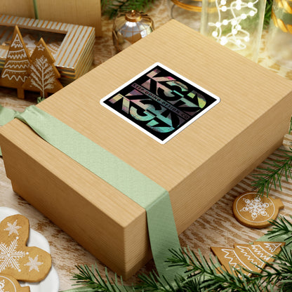 KGD STACKD Glitch – Digital Layered Logo Sticker