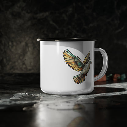 Fractured Nature – Dove Enamel Camp Mug | Keep Going Design Co.