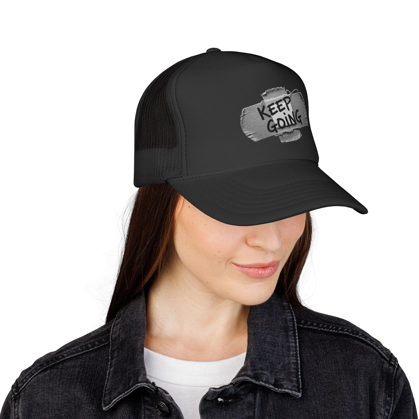 KGD BANDGE – Classic Black Trucker Hat | Keep Going Design Co.