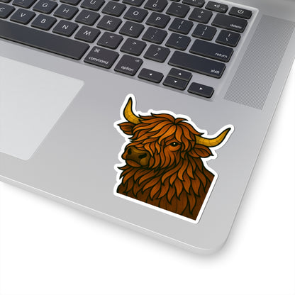 Fractured Nature – Highland Cow Mosaic Sticker | Keep Going Design Co.
