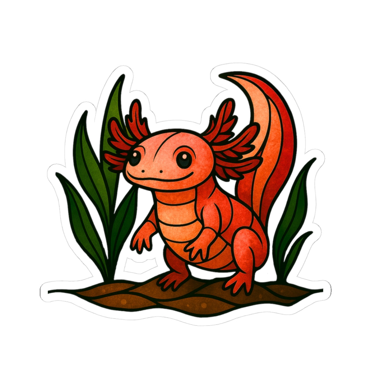 Fractured Nature – Axolotl Mosaic Sticker | Keep Going Design Co.