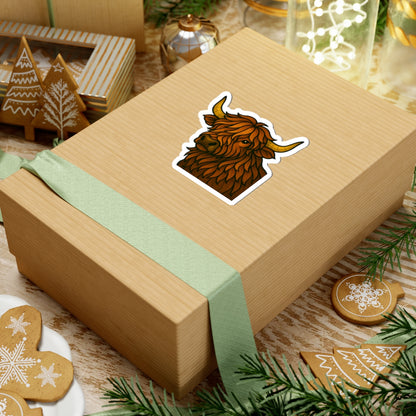 Fractured Nature – Highland Cow Mosaic Sticker | Keep Going Design Co.