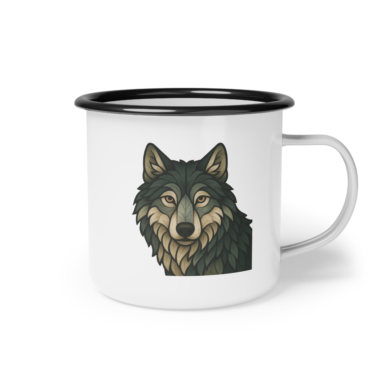 Fractured Nature – Wolf Enamel Camp Mug | Keep Going Design Co.