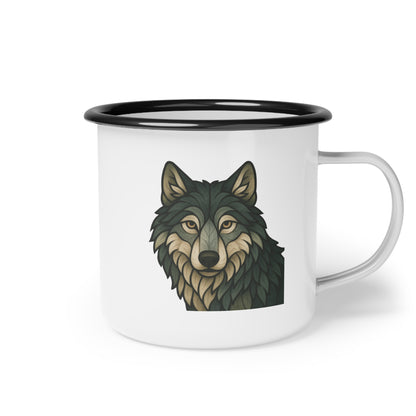 Fractured Nature – Wolf Enamel Camp Mug | Keep Going Design Co.