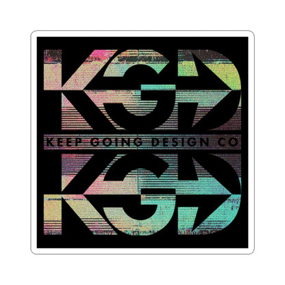 KGD STACKD Glitch – Digital Layered Logo Sticker