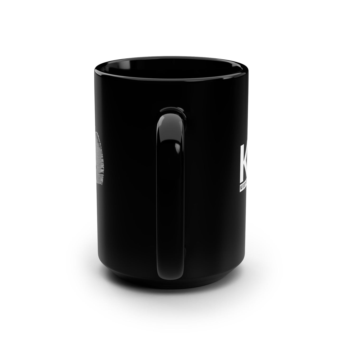 KGD BANDGE  – Black Ceramic Coffee Mug 15oz | Keep Going Design Co.