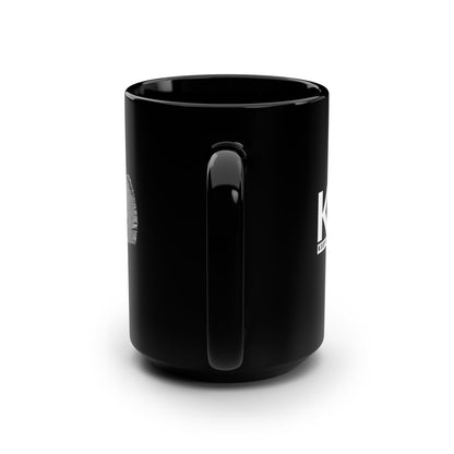 KGD BANDGE  – Black Ceramic Coffee Mug 15oz | Keep Going Design Co.