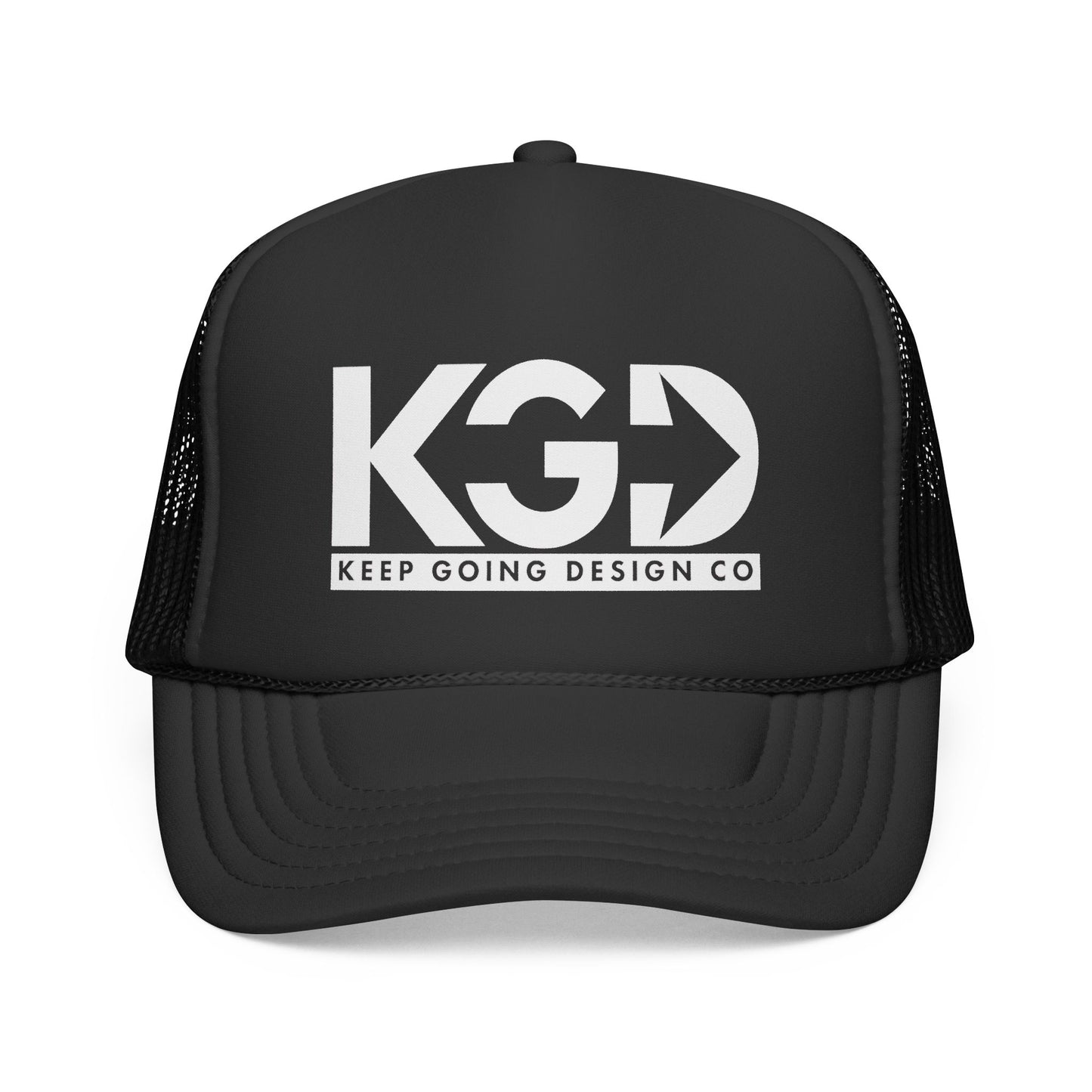 KGD Logo – Classic Black Trucker Hat | Keep Going Design Co.