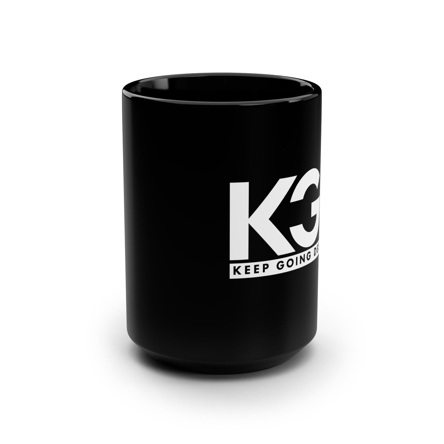 KGD Logo – Black Ceramic Coffee Mug 15oz | Keep Going Design Co.